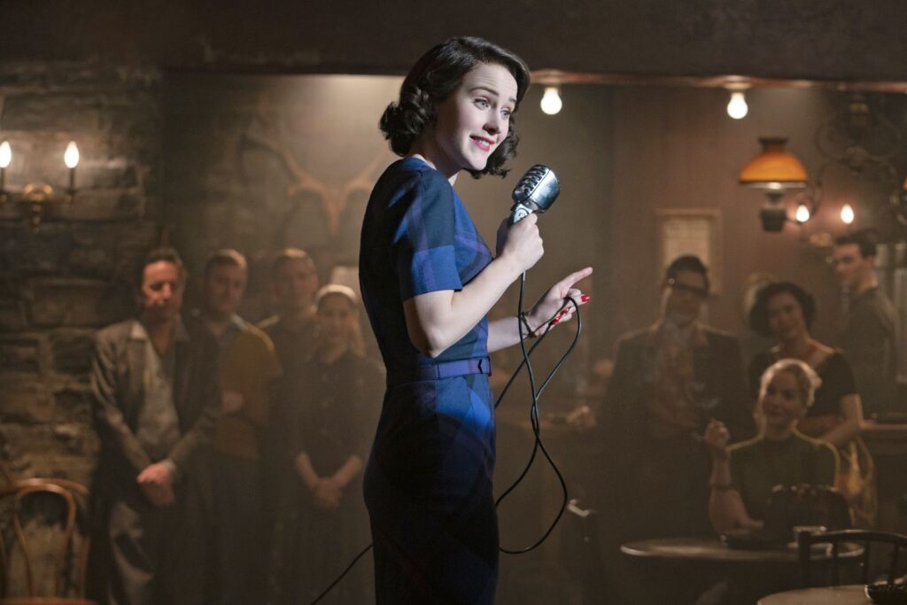 Rachel Brosnahan in Amazon Prime's The Marvelous Mrs. Maisel
